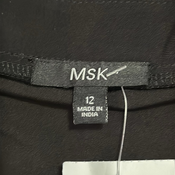 MSK black cold shoulder stretchy lined midi dress size 12 New - Picture 4 of 9